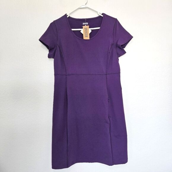 NWT Duluth NoGA Active Short Sleeve Stretch Dress Purple Blackberry Women Medium - Picture 1 of 5